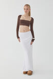 Soft Hipster Maxi Skirt, WHITE - alternate image 1
