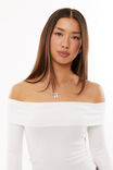 Tahlia Fold Back Knit Top, MERINGUE WHITE - alternate image 2