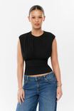 Leesa Ruched Top, BLACK - example image 2