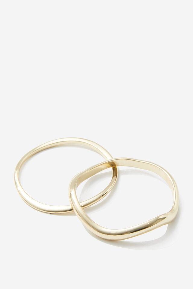 Bangle 2 Pack, GOLD/FREE FORM