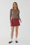 Luxe A-Line Mini Skirt, DEEP CHERRY - alternate image 1