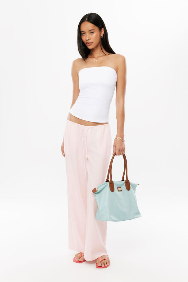 Marley Low Rise Linen Pant, POWDER BLUSH