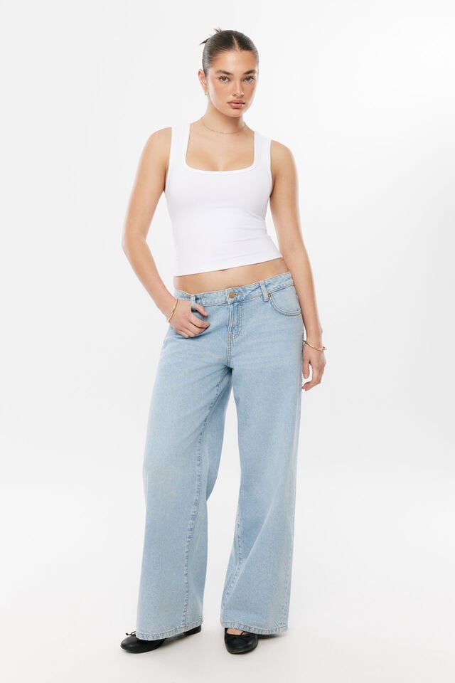 Low Rise Baggy Jean, MISTY BLUE
