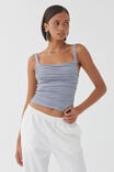 Luxe Ruched Sleeveless Top, BLUE GREY - alternate image 1