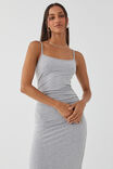 Soft Strappy Ruched Maxi Dress, GREY MARLE - alternate image 2
