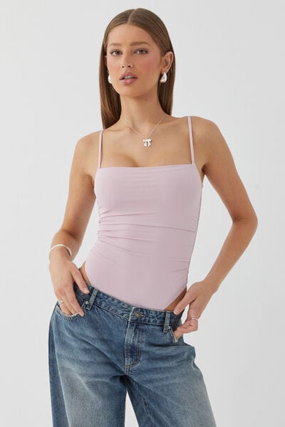 Luxe Ruched Bodysuit, MUTED ORCHID