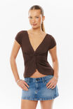 Soft Bethany Twist Top, BAKED BROWN - example image 4