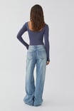 Luxe Square Neck Long Sleeve Bodysuit, WEEKEND BLUE - alternate image 3