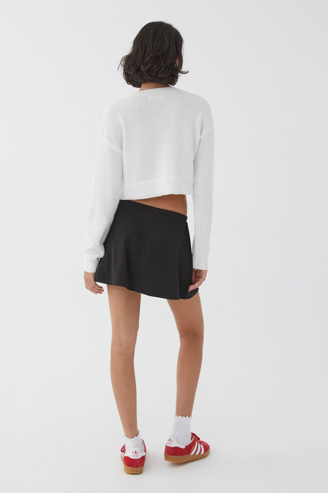 Luxe A-Line Mini Skirt, BLACK