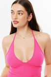 Sleek Brooke Halter Top, HYPER PINK - example image 2