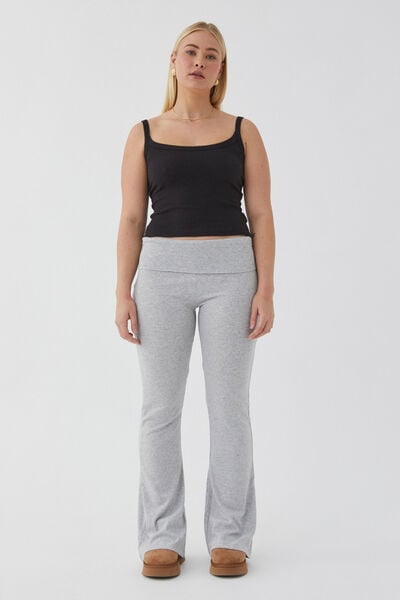 Fold Back Flare Pant, GREY MARLE