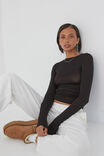 Margot Knit Long Sleeve Top, BLACK - alternate image 5