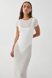 Harlow Sheer Knit Dress, WHITE - alternate image 2