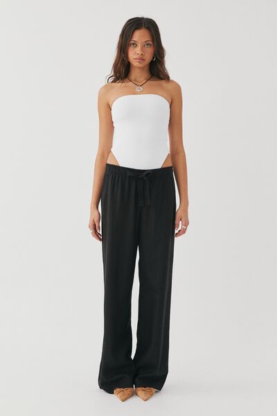 Maddy Pull On Wide Leg Pant, BLACK