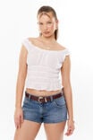 Sienna Ruched Top, WHITE - alternate image 1