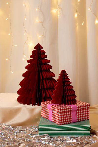 Paper Christmas Tree 2 Pack, CHRISTMAS RED