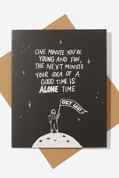 Funny Birthday Card, ONE MINUTE ALONE TIME