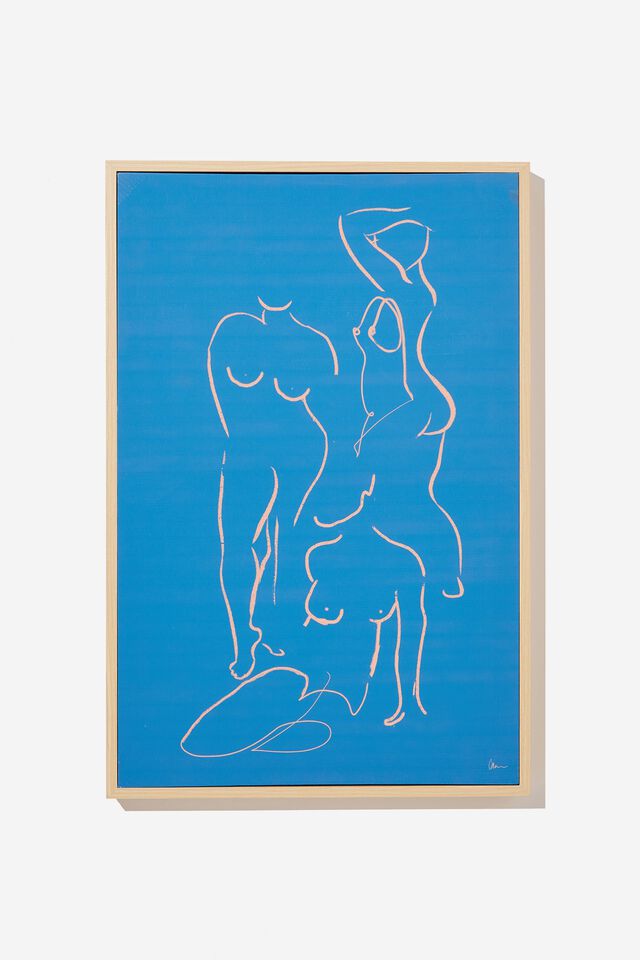 40 X 60 Canvas Art, BLUE WOMEN BODY SHAPES CLARE