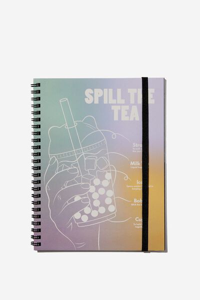 A5 Spinout Notebook, RG ASIA SPILL THE BUBBLE TEA