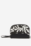 Off The Grid Cosmetic Case, ABSTRACT FOILAGE BLACK + WHITE - alternate image 1