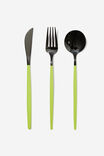 Cut Your Lunch Cutlery Set, LIME - alternate image 1