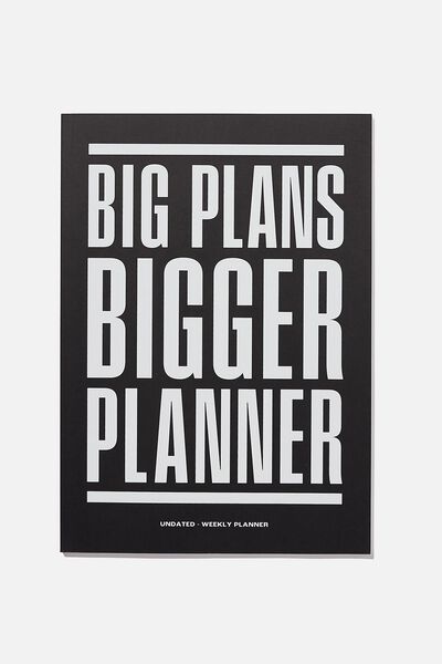 Undated A4 Weekly Planner, BLACK BIG PLANS