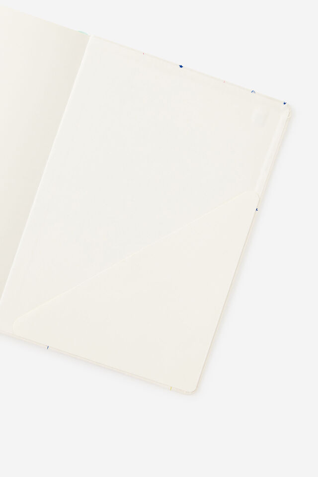 Personalised B5 Hard Cover Lined Notebook, ECRU DITSY CELESTIAL