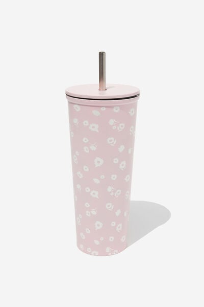 Metal Smoothie Cup, DAISY DITSY BLUSH