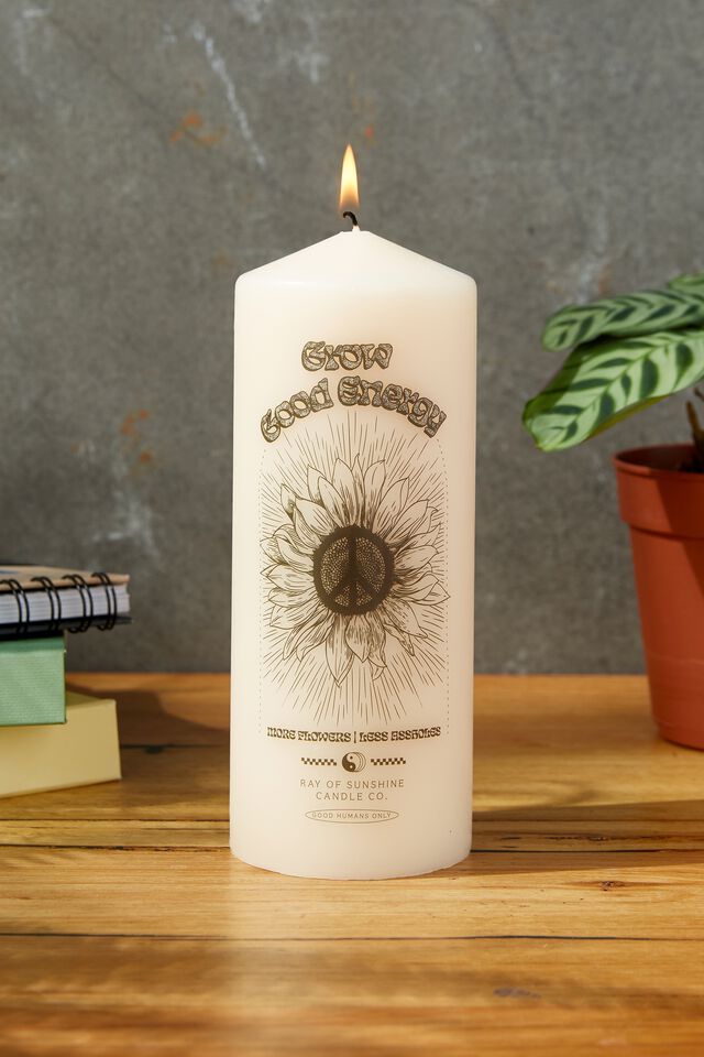 Pillar Candle, GROW GOOD ENERGY