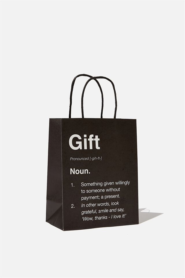Get Stuffed Gift Bag - Small, GIFT NOUN BLACK