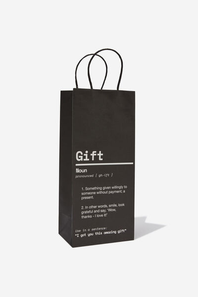 Bottle Gift Bag, GIFT NOUN BLACK