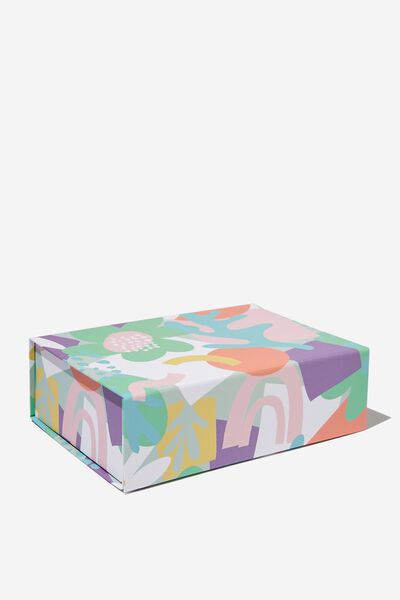 Flat Pack Box Medium, ABSTRACT FLORAL SOFT POP