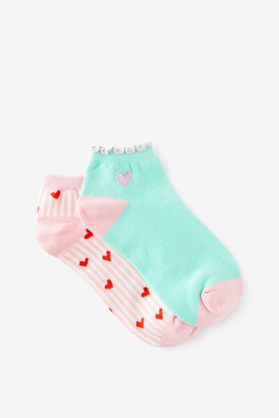 Ankle Socks 2 Packs, HEART