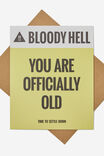 Funny Birthday Card, RG BLOODY HELL YOU ARE OFFICIALLY OLD - alternate image 1