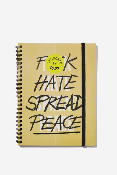 Small Spinout Notebook, F HATE SPREAD PEACE!!