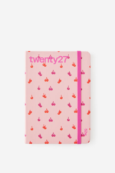 2027 B6 Weekly On Schedule Diary, STRAWBERRY MILK DITSY CHERRIES