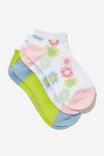 2 Pk Of Ankle Socks, LCN SMI SMILEY FLORALS (S/M) - alternate image 1