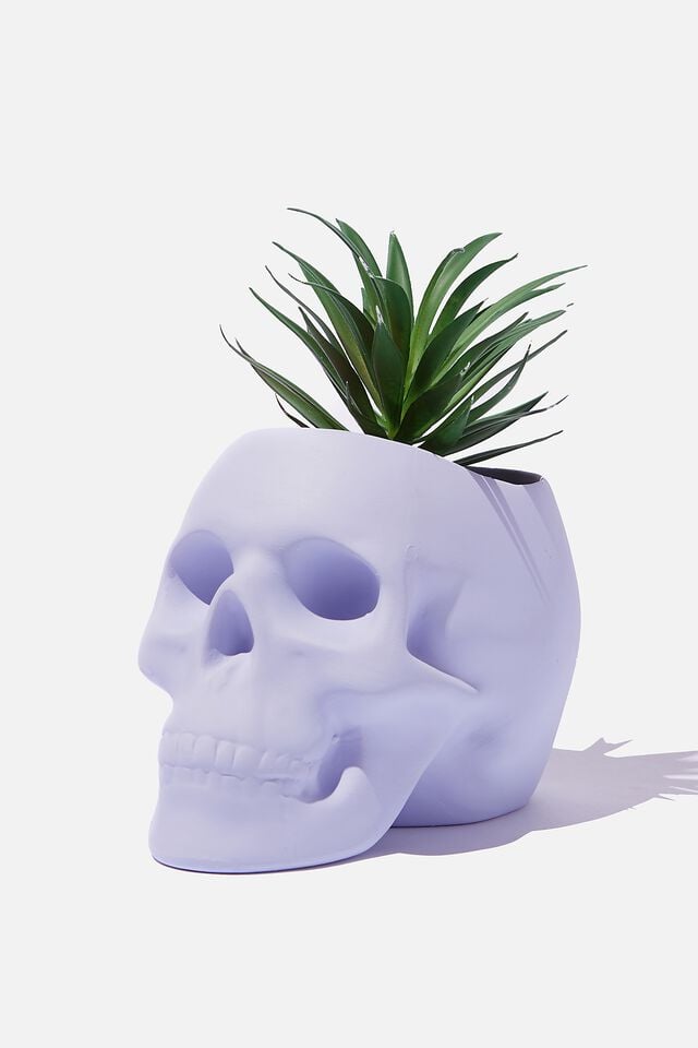 Shaped Planter, PALE LILAC SKULL!