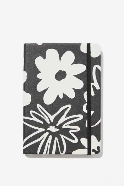 A5 Buffalo Journal Recycled Mix, LULU OVERSIZE FLORAL BLACK AND WHITE