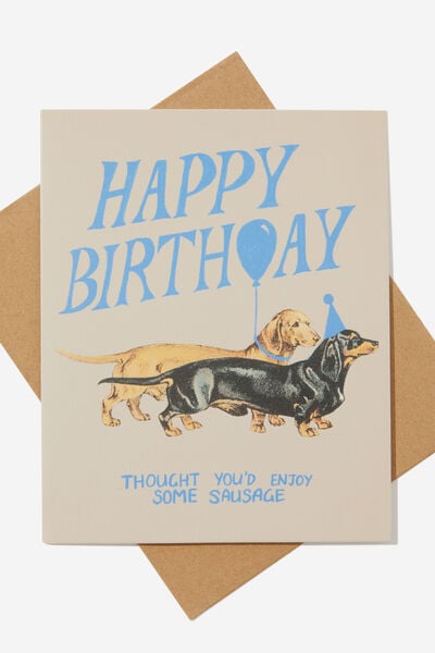Nice Birthday Card, HAPPY BDAY SAUSAGE DOGS