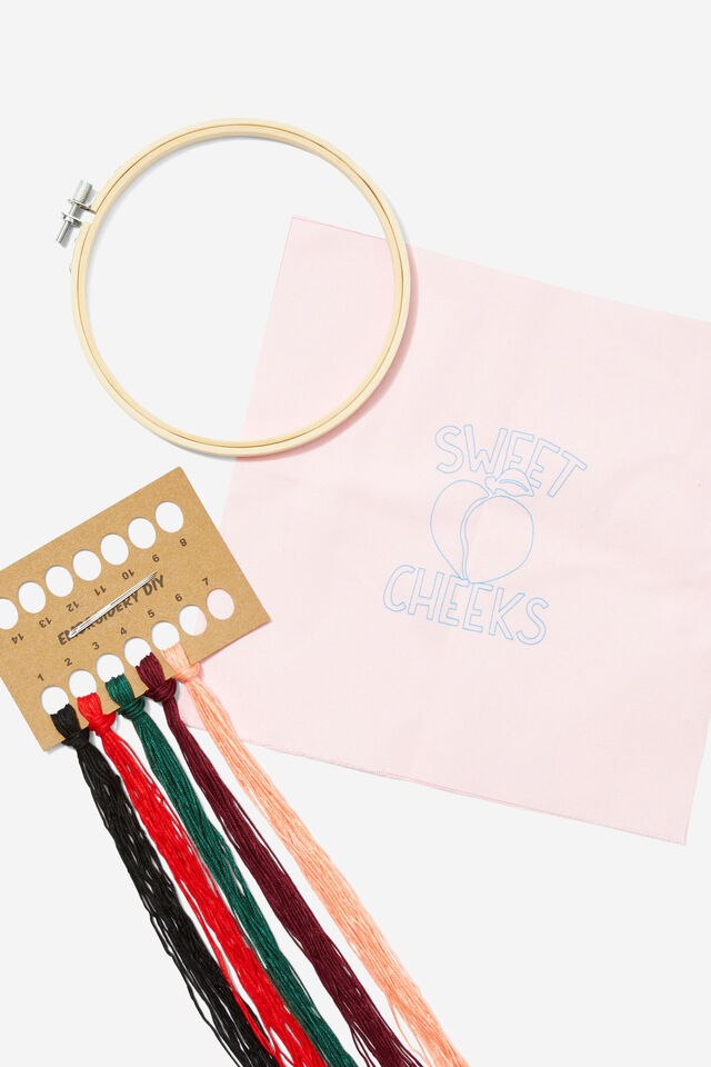 Diy Embroidery Kit, SWEET CHEEKS PEACH