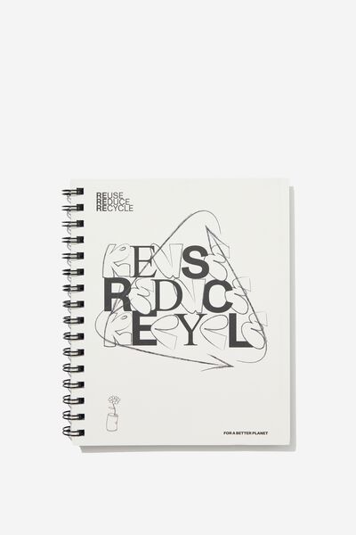 A5 Campus Notebook Recycled, REUSE REDUCE RECYCLE