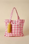 The Daily Tote Bag, RASPBERRY GINGHAM - alternate image 2