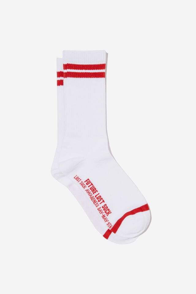 Socks, TUBE FUTURE LOST SOCK WHITE/RED