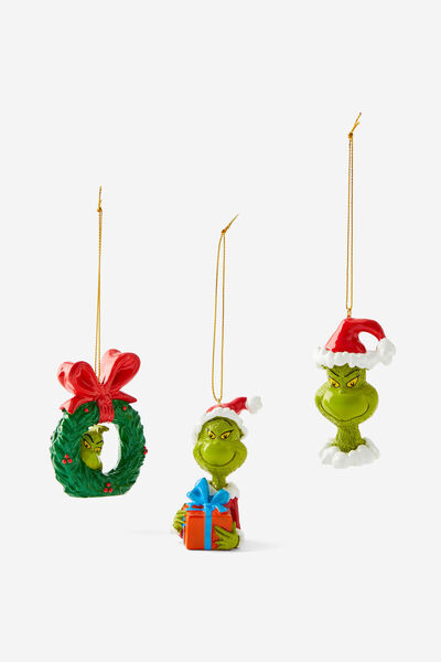 Licensed Ornament Pack, LCN DRS THE GRINCH FACES