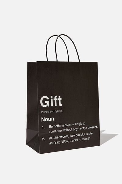 Get Stuffed Gift Bag - Medium, GIFT NOUN BLACK