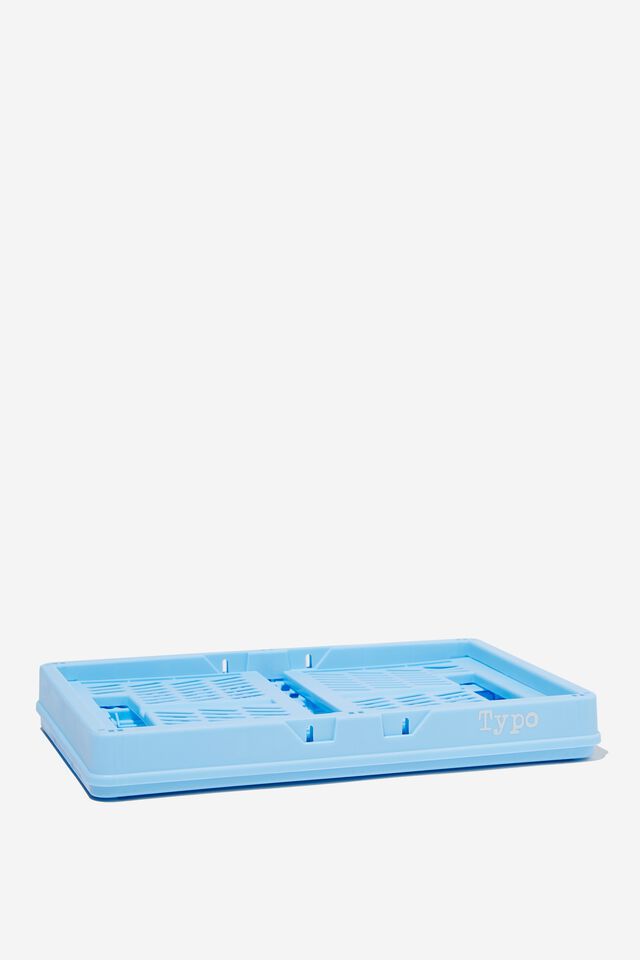 Small Foldable Storage Crate, SKY BLUE