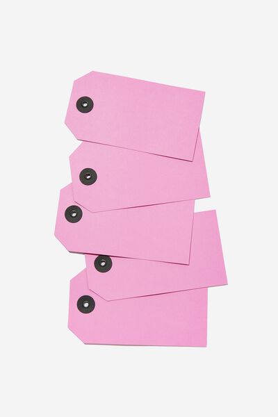 Gift Tag 5 Pack, HOT PINK