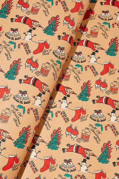 Christmas Wrapping Paper Roll, RUDE SANTA!