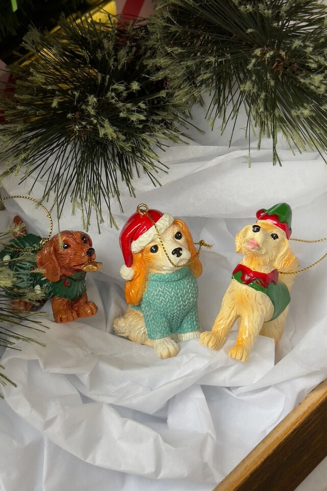 Resin Christmas Ornament, KING CHARLES CAVALIER DOG IN JUMPER